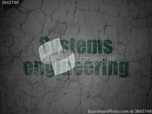 Image of Science concept: Systems Engineering on grunge wall background