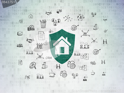 Image of Finance concept: Shield on Digital Paper background