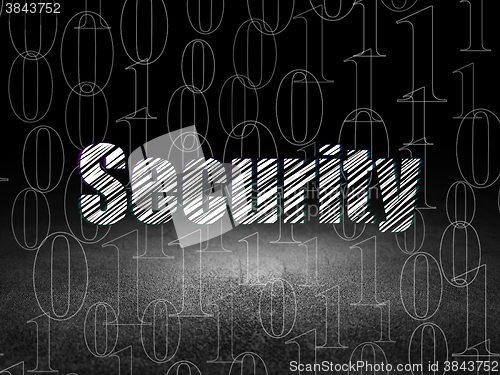 Image of Protection concept: Security in grunge dark room