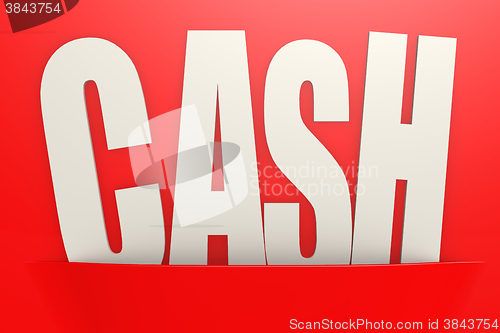 Image of White cash word in red pocket, business concept