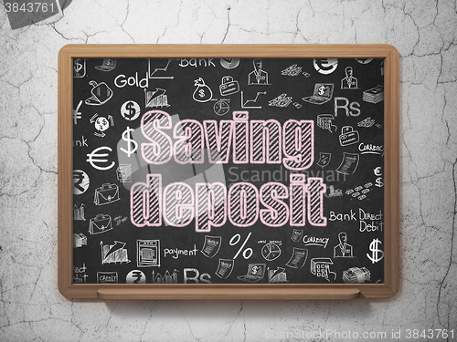 Image of Banking concept: Saving Deposit on School Board background