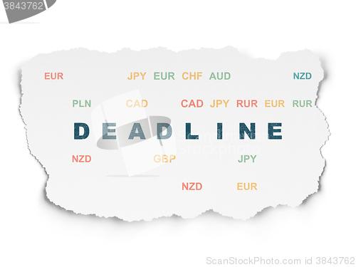 Image of Business concept: Deadline on Torn Paper background
