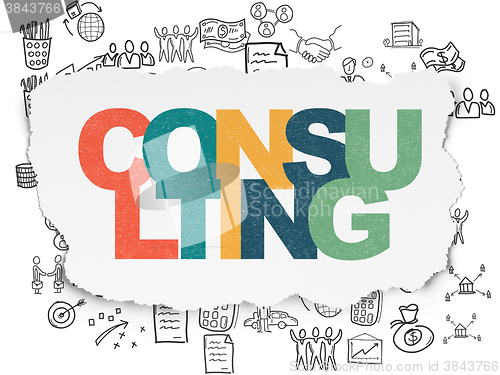 Image of Business concept: Consulting on Torn Paper background