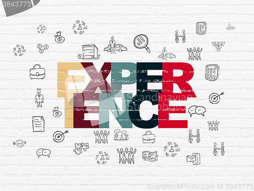 Image of Business concept: Experience on wall background