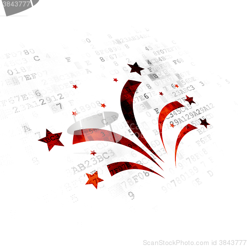 Image of Entertainment, concept: Fireworks on Digital background