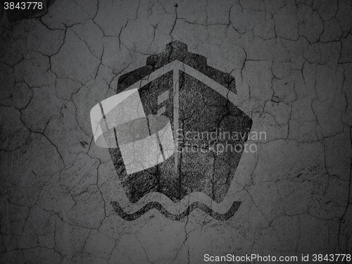 Image of Travel concept: Ship on grunge wall background
