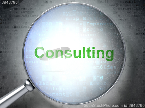 Image of Finance concept: Consulting with optical glass
