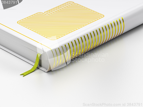 Image of Business concept: closed book, Folder on white background