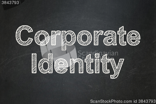 Image of Finance concept: Corporate Identity on chalkboard background