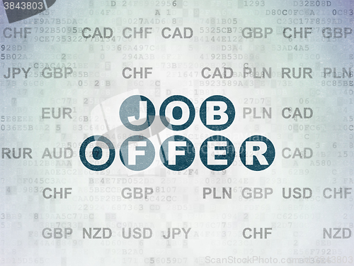 Image of Finance concept: Job Offer on Digital Paper background