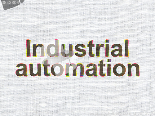 Image of Industry concept: Industrial Automation on fabric texture background