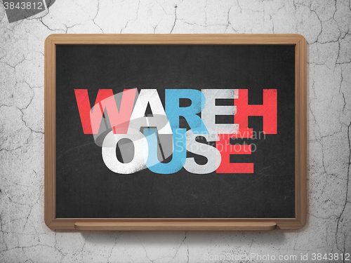 Image of Industry concept: Warehouse on School Board background