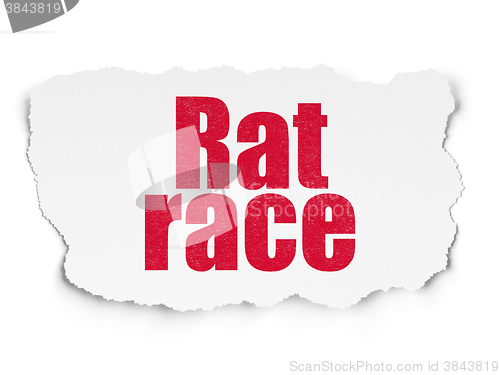 Image of Business concept: Rat Race on Torn Paper background