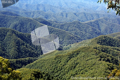 Image of rows of mountains