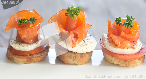 Image of canapes with red fish