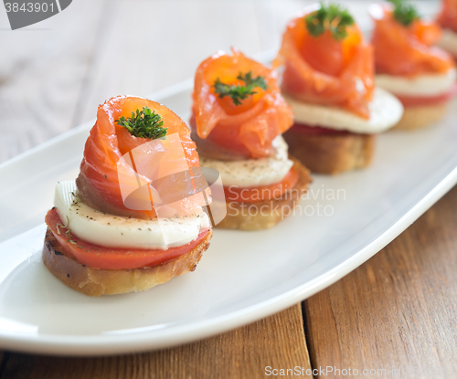 Image of canapes with red fish