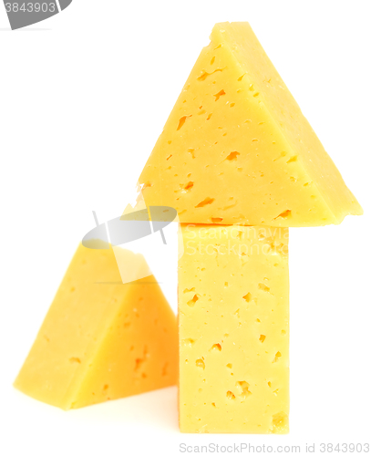 Image of cheese cubes on white