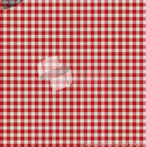 Image of Red checkered fabric texture background