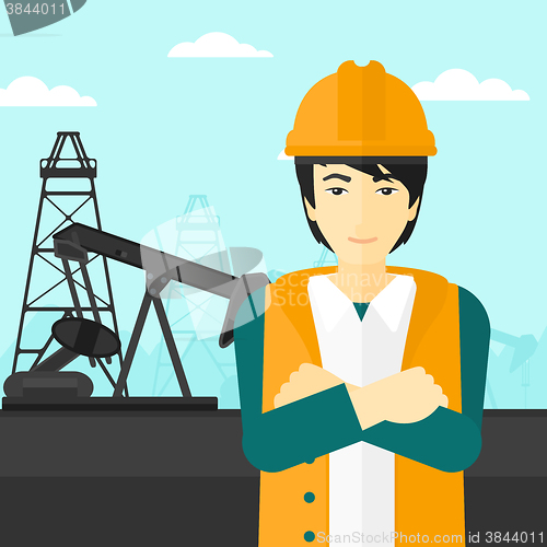 Image of Cnfident oil worker.