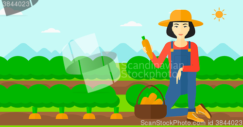 Image of Farmer collecting carrots.