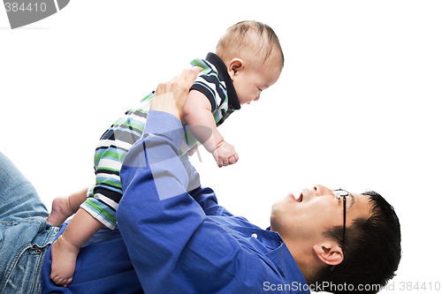 Image of Asian father and son