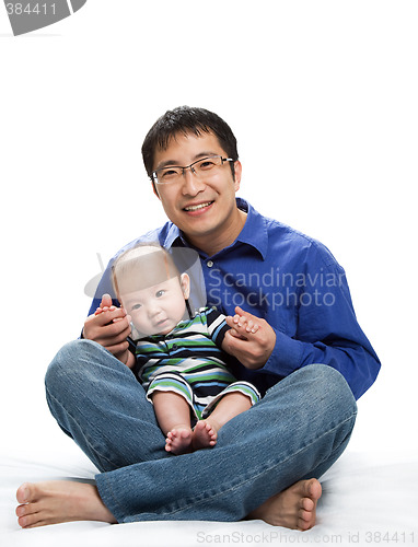 Image of Asian father and son