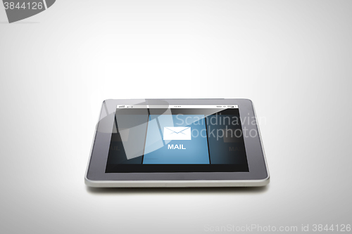 Image of close up of tablet pc computer with blank screen