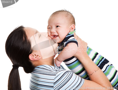 Image of Asian mother and son