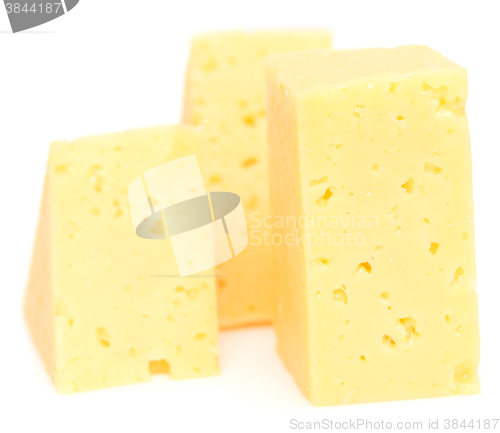 Image of cheese cubes on white