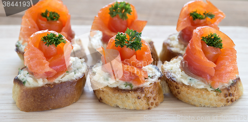 Image of canapes with red fish