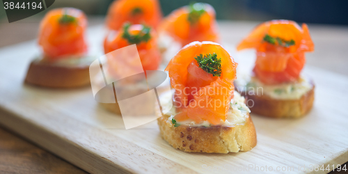 Image of canapes with red fish