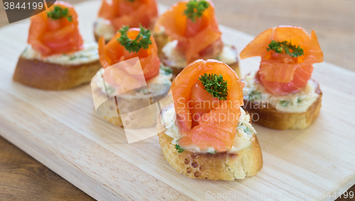 Image of canapes with red fish