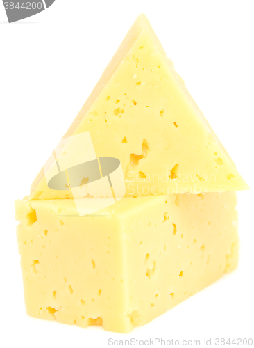 Image of cheese cubes on white