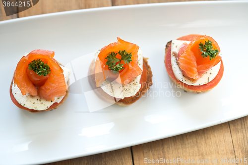 Image of canapes with red fish