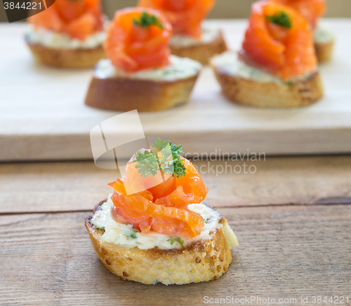 Image of canapes with red fish