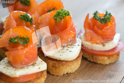 Image of canapes with red fish