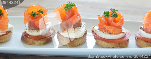 Image of canapes with red fish