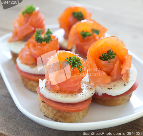 Image of canapes with red fish