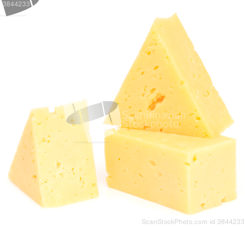 Image of cheese cubes on white