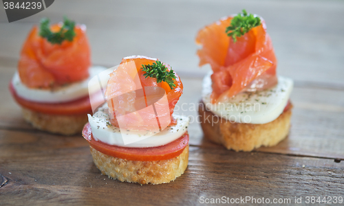 Image of canapes with red fish