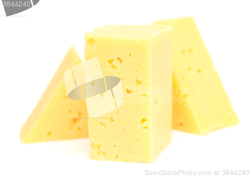 Image of cheese cubes on white