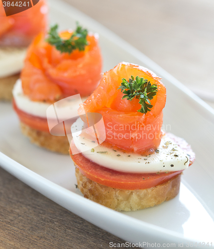 Image of canapes with red fish