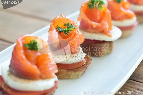 Image of canapes with red fish