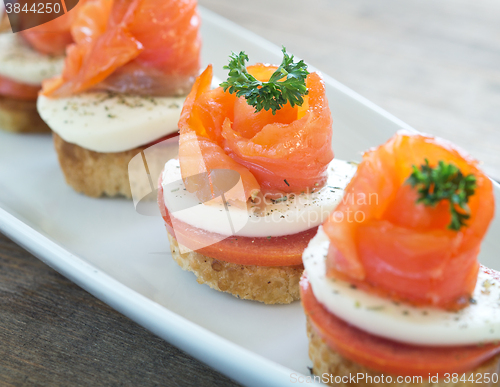 Image of canapes with red fish