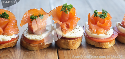 Image of canapes with red fish