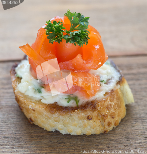 Image of canape with red fish