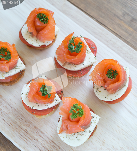 Image of canapes with red fish