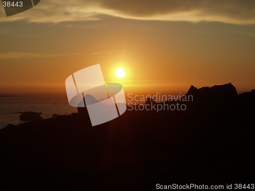 Image of The Midnight Sun.View from Lofoten at 1 a.m.