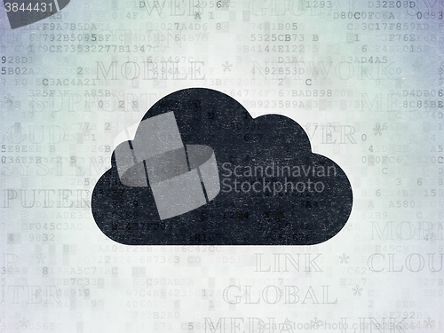 Image of Cloud networking concept: Cloud on Digital Paper background