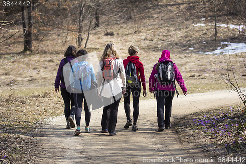 Image of Young women during hiking